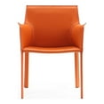 thumbnail image 3 of Manhattan Comfort Paris Saddle Leather Arm Chair in Coral Orange (Set of 2), 3 of 6