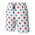 thumbnail image 5 of Disketp Men'S Swim Trunks Hawaiian Breathable Surf Beach Swimsuits Mesh Lining Beach Shorts With Pockets-Red Blue Polka Dots, 5 of 9