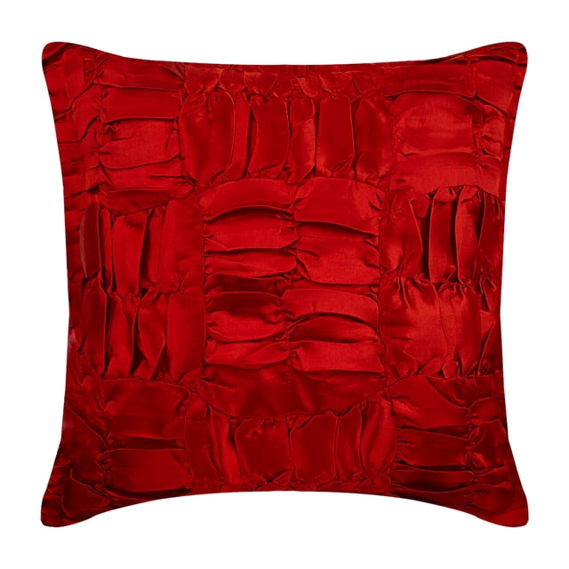 Housses de Coussin, Housses de Coussin Décoratives 20x20 Pouces (50x50 cm) Rouge, Housses de Coussin en Satin, Housses de Coussin Faites à la Main, Housses de Coussin Unies, Jeté Moderne - Rouge Rubis de Rêve