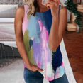 thumbnail image 2 of Playeras,Blusas y Tops,Ropa para Mujer Cropped Tank Top Camiseta suelta sin mangas con cuello en V de doble capa estampada para mujer (Bronze, S), 2 of 6