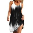 thumbnail image 2 of EGNMCR Robes de Fête pour Femmes Mode pour Femmes Sans Manches à Rayures Imprimées Ourlet Imprimé Robe de Plage Ample, 2 of 5