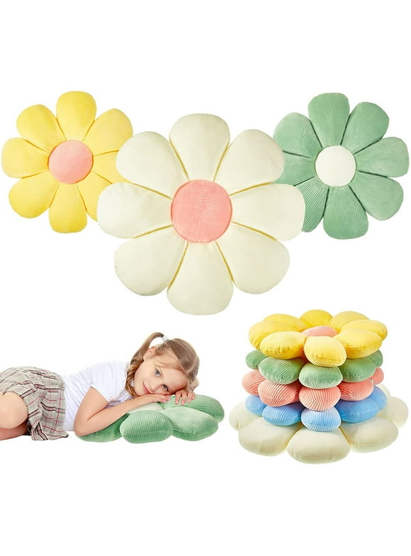 Flower Floor Pillow Seating Cushion - Cute Room Decor for Girls, Teens - Flower Shaped Plush Pillow for Reading and Lounging Comfy Pillow for Kids - 1PC