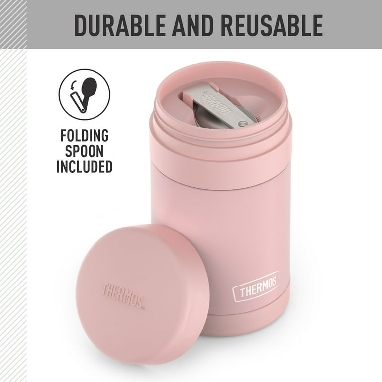 Thermos 16oz Insulated Food Jar with Folding Spoon, Sunset Pink