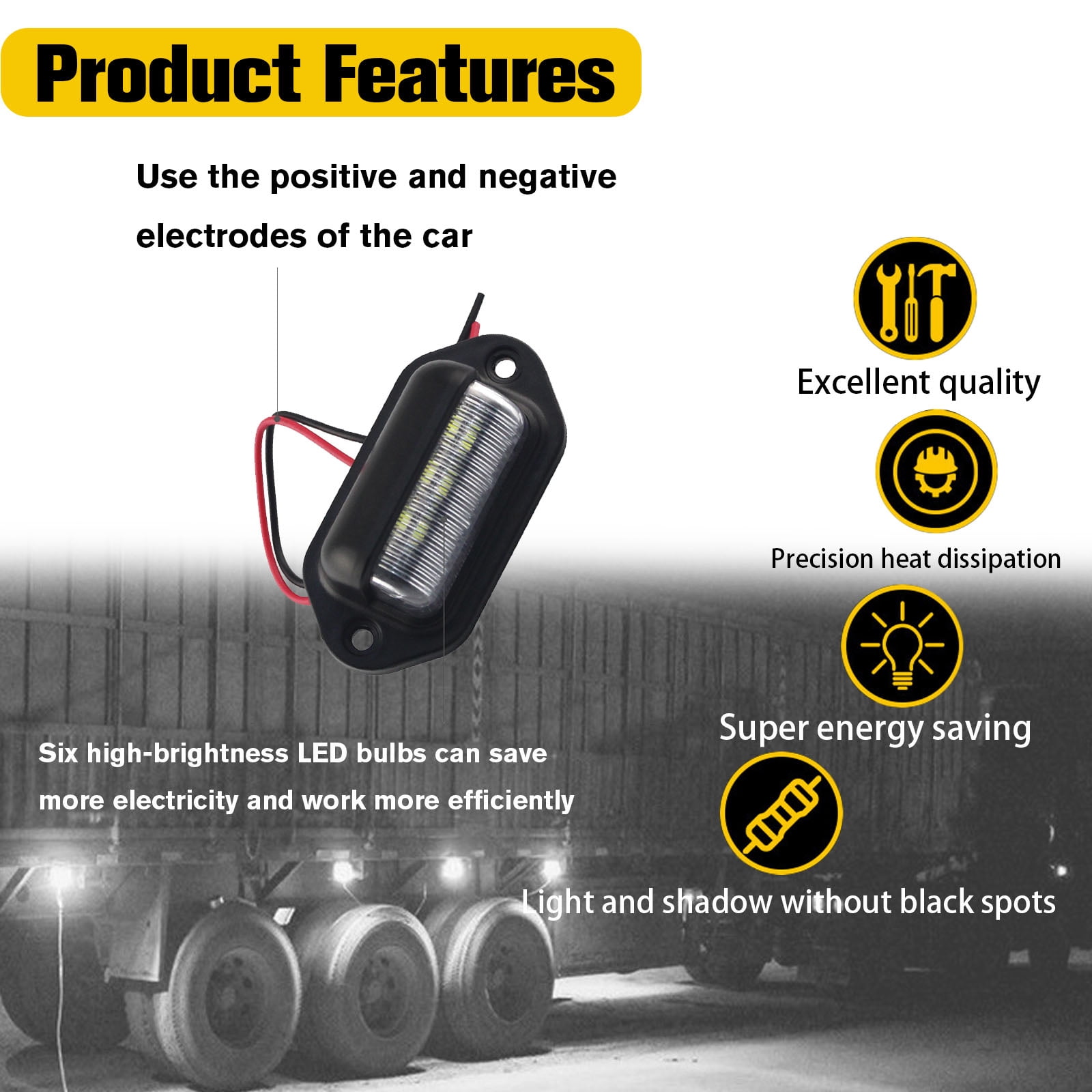 2 pcs LED License Plate Lights Convenience Courtesy LED Light Waterproof 12v 24vDC for Truck Trailer Van Auto RV Boats Step Courtesy Dome Cargo Under Hood Light