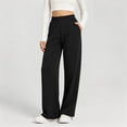 thumbnail image 2 of ZHYou No Boundarie Straight Leg Sweatpants for Women Drawstring Elastic High Waist Loose Fit Trousers with Pockets,Black,Size M, 2 of 6