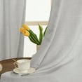 thumbnail image 3 of PinesC Light Grey Linen Curtains for Bedroom, 84 Inch Faux Linen Textured Light Filtering Privacy Drapes Grommet Window Panels for Living Room, Set of 2 Panels, 52 x 84 Inch, 3 of 5