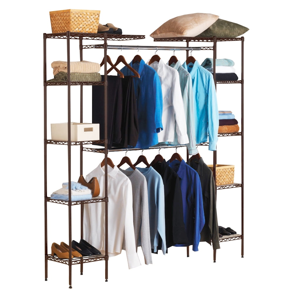Premium Expandable Adjustable Rack Hanger Rod Shelf Closet Clothes Organiser 