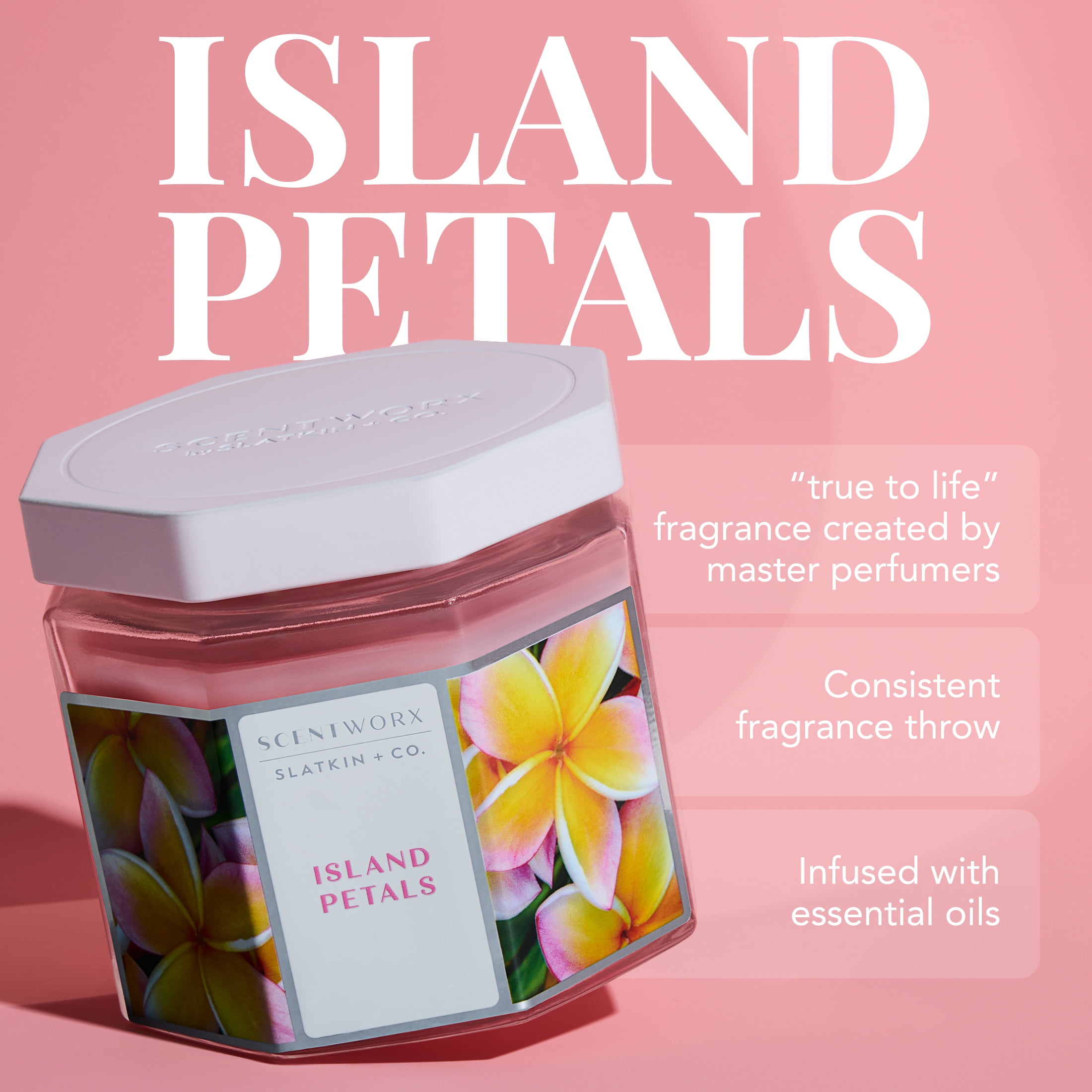 Scentworx 14.5 oz Island Petals 3-Wick Jar Candle by Slatkin & Co