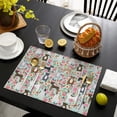 thumbnail image 4 of Cute Pitbull Terriers Dog and Flower Summer Placemats Table Placemats Set Of 4-Linen Kitchen Washable Placemats Table Mats 11.8"x17.7"Non-Slip Heat Resistant, 4 of 6