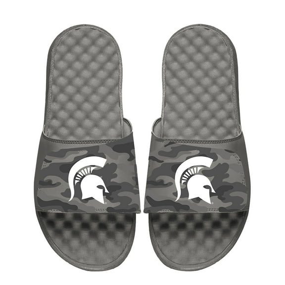 Men's ISlide Gray Michigan State Spartans Camo Slide Sandals
