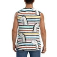 thumbnail image 4 of Bingfone Cartoon Dinosaurs Pattern Men's Tank Tops Workout Sleeveless Tee Shirts Running Beach Tanks for Men-3X-Large, 4 of 8