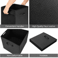 thumbnail image 6 of StorageWorks Black PU Leather Storage Cubes with Reinforced Panel, Collapsible Organizer Bins for Office Closet and Living Room, 4 Pack, 13 Inch, 6 of 8