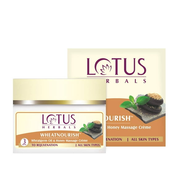 Lotus Herbals Wheatnourish Wheatgerm Oil and Honey Nourishment Massage Cream, 50g