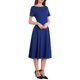 thumbnail image 4 of INSPIRE CHIC Vestidos de Cuello Barco para Mujeres 2025 Midi Swing Vestido A-Line para Ocasiones Elegantes y Casuales M Azul Real, 4 of 5