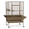 Prevue Pet Products Park Plaza Bird Cage - Large Brown Steel Bird Cage with Rolling Stand, Seed Guards, and Perches, Ideal for Cockatiels and Medium Birds - Brown