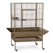 Prevue Pet Products Park Plaza Bird Cage - Large Brown Steel Bird Cage with Rolling Stand, Seed Guards, and Perches, Ideal for Cockatiels and Medium Birds - Brown
