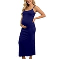 thumbnail image 3 of qolati Maternity Summer Maxi Dress Summer Spaghetti Strap Scoop Neck Baby Shower Photoshoot Casual Boho Sleeveless Long Sundress S-3XL, 3 of 7