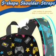 thumbnail image 5 of Game Controller Black Pattern 17" School Backpacks for Teens,Waterproof Oxford Fabric,S-Shape Padded Straps for School,Travel,Hiking,Camping, 5 of 6