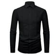 thumbnail image 5 of Yhkghxis Dress Shirts for Men Long Sleeve Stretch Formal Tuxedo Shirt Wedding Lapel Button down Pleated Shirts, 5 of 5