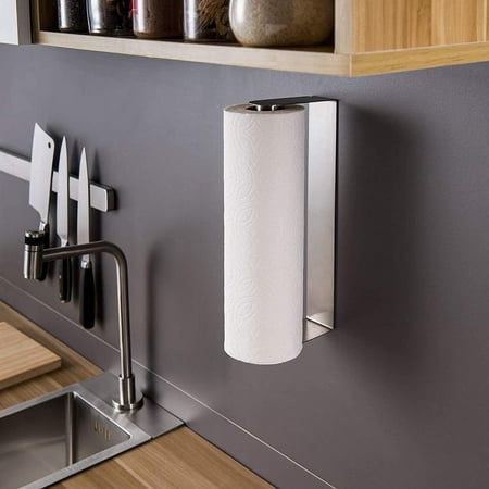 Paper Towel Holder Under Cabinet - Self Adhesive Paper Towel Rack Wall