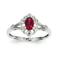 thumbnail image 1 of Sterling Silver Rhodium-plated Created Ruby & Diam. Ring, 1 of 2
