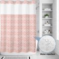 thumbnail image 2 of No Hook Shower Curtain, Pink Boho Shower Curtains for Bathroom with See Through Top Window, Vintage Ethnic Tribe Abstract Art Waterproof & Washable Bath Curtain Stall 48"x72", 2 of 9