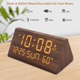 thumbnail image 3 of Despertador DreamSky de madera con fecha, puerto USB, temperatura, 3 of 6