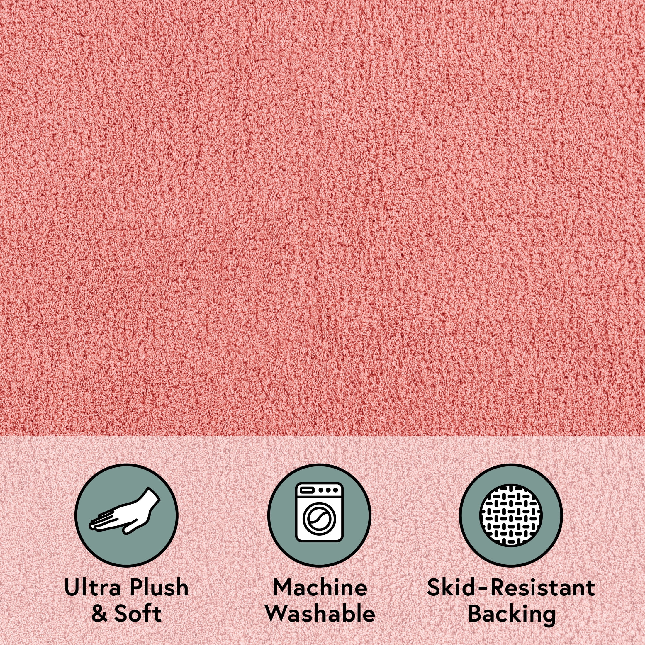 Better Homes & Gardens Ultra Soft Polyester 2 Piece Bath Rug Set , 20" x 34" and 23" x 39", Old Rose