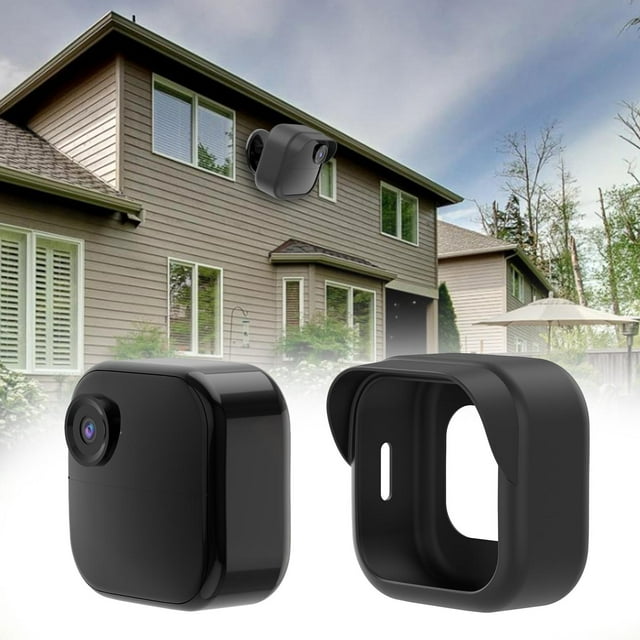 Funda para cámara de seguridad exterior, piel de silicona, resistente a la intemperie, protección impermeable, funda para cámara para Blink Outdoor 4 Negro Hugo Cubierta de cámara exterior