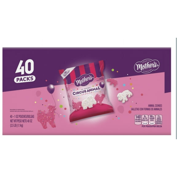 Mother's Original Frosted Circus Animal Cookies, 1 oz, 40 ct