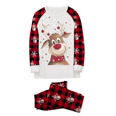 

TAIAOJING Matching Family Pajamas Christmas Deer Sleepwear Cotton Holiday Pjs Set Christmas Dad For Christmas Pjs Sets Print Pjs Plaid Holiday Sleepwear Plaid Print Sleepwear