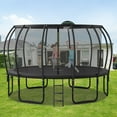 thumbnail image 2 of KOFUN Trampoline 12FT 14FT 15FT 16FT Trampoline for Kids and Adults with Basketball Hoop, Enclosure Net & Wind Stakes, 1500LBS Outdoor Recreational Trampolines, Black, 2 of 7
