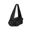thumbnail image 3 of No Boundaries Women's Denim Cargo Shoulder Bag, Black, 3 of 5