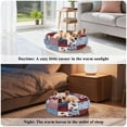 thumbnail image 4 of Iauyy Pet Couch Donut Cat Bed for Indoor Cats/Small Dogs Washable & Machine with Non-slip Bottom Calming Cat Furniture, Cherry Pattern (M), 4 of 8