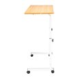thumbnail image 2 of SalonMore Adjustable Height Side Table,Protable Laptop Table,Rolling Computer Desk Stand,Study Workstation,Beech Wood Color, 2 of 17