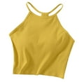 thumbnail image 1 of Camiseta sin mangas con hombreras de color liso para mujer - Sujetador de algodón con tirantes finos y cuello colgante, tallas S-XL, 1 of 8
