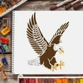 thumbnail image 3 of Eagle Stencil 11.7x8.3 inch A4 Eagle Flag Stencil for Painting Reusable Eagle Pattern Drawing Stencil Eagle DIY Craft Stencil for Painting on Wood Tile Paper Fabric Floor Wall, 3 of 9