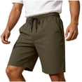 thumbnail image 3 of Yievot Cotton Linen Shorts for Men Casual Drawstring Elastic Waist Lightweight Summer Beach Shorts with Pockets, 3 of 8