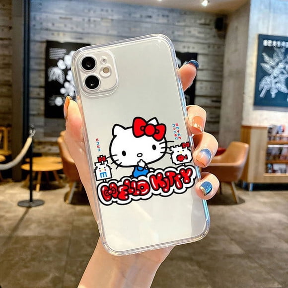 Hello Kitty Case for iPhone 15 Plus XR 12 Mini 13 Pro Max 14 Plus SE 11 8 7 6S X XS 7 Plus 12Mini 8 Plus 12Pro Silicon Soft Bag LXY