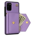 thumbnail image 3 of Allytech for Samsung Galaxy S20 Wallet Case Cover, PU Leather Large Space Cards Slots Detachable Shoulder Strap Back Cover for Girls Women Shockproof Phone Case for Galaxy S20 - Purple, 3 of 8