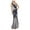 Navy, variant on JS COLLECTION Womens Navy Sleeveless Full-Length Sheath Formal Dress 4