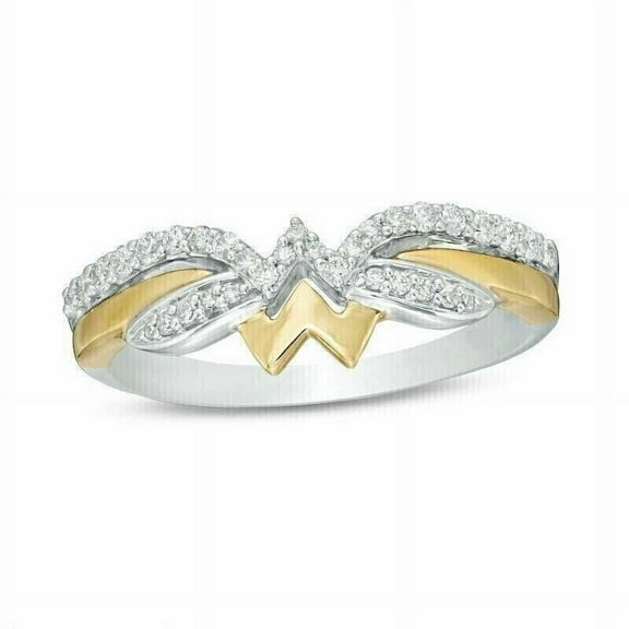 2.00 Ct Round Cut Lab Created Diamond Wonder Women Ring 14k Two Tone Gold Plated