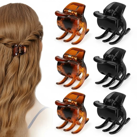 Soar Trade 6 Pieces Hair Claw Clips, Morhom 1.3 Inch Jaw Clips for Thick or Medium Hair