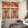 thumbnail image 6 of Cross Fall Leaves Kitchen Curtains Over Sink Rod Pocket Curtain Drapes for Bathroom 3 Piece Set Swag Valances and Tier Set for Bedroom Cafe, 6 of 6