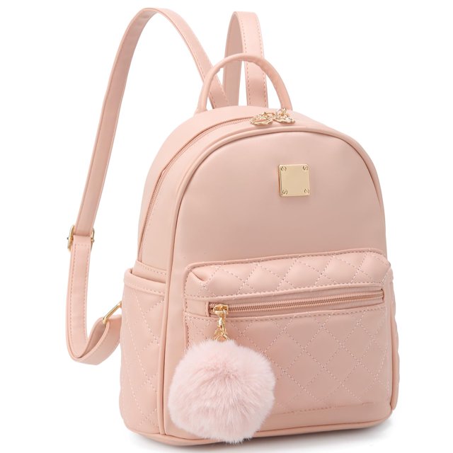 Minimochila Barsine para niñas, a la moda, de piel a cuadros, rosa