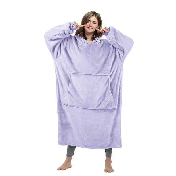 Oversized Blanket Hoodie Sweatshirt, Giant Fleece Pullover with Large