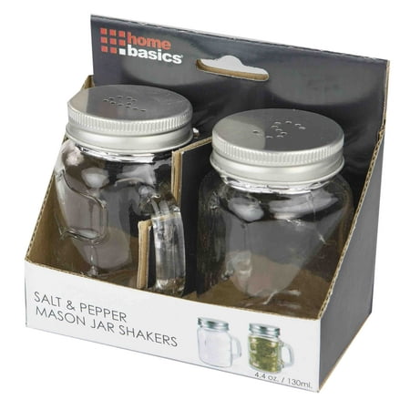 Mason Jar Salt - Home Basics 2 Piece Salt and Pepper Mason Jar Set