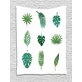 thumbnail image 1 of Palm Tree Tapestry, Tropical Paradise Island Nature Theme Hand Drawn Collection Palm Foliage, Wall Hanging for Bedroom Living Room Dorm Decor, 40W X 60L Inches, Green and White, by Ambesonne, 1 of 2