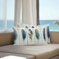 thumbnail image 5 of Waterproof Throw Pillow Covers Set of 2, 20x12 Inch Boho Blue Feathers Decorative Pillowcases Outdoor Pillow Slip Cushion Covers Set for Couch Tent Farmhouse Vintage Wooden Grain, 5 of 7