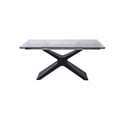 thumbnail image 3 of HomeRoots  30 x 63 x 35 in. Glass & Black Extendable Rectangular Dining Table with X Metal Base, 3 of 6